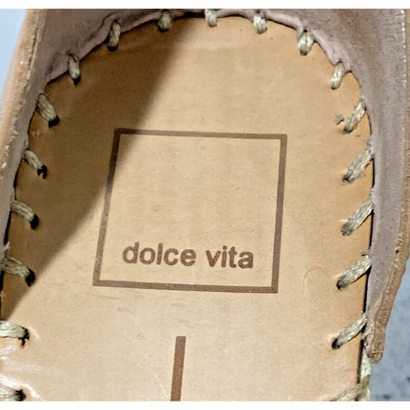 Dolce Vita Espadrille Wedge Platform High Heel Sandals Strappy Tan Calf Hair 10M - Picture 7 of 9